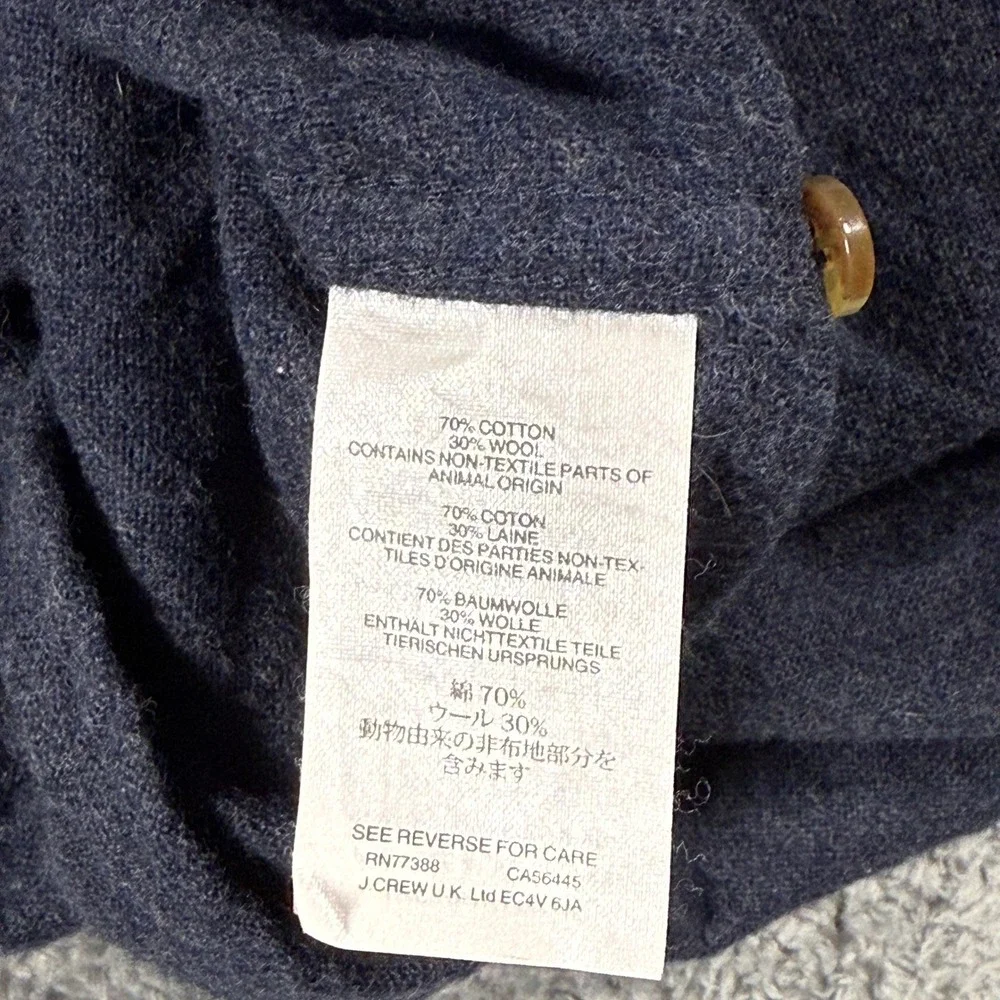 J Crew Blue Wool‎ Elbow Patch Button Shirt Suede Mens Size Small